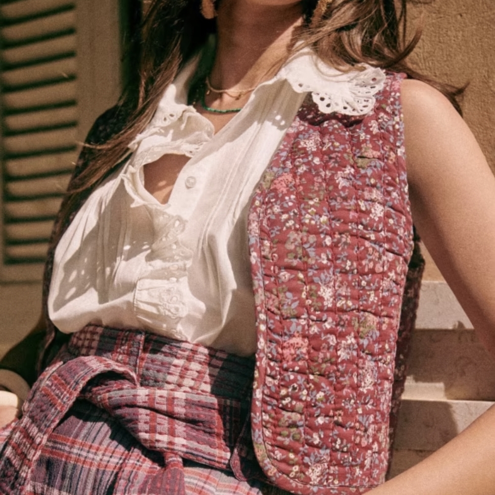 Sezane Blair Vest NWT, XS, Reversible